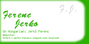 ferenc jerko business card